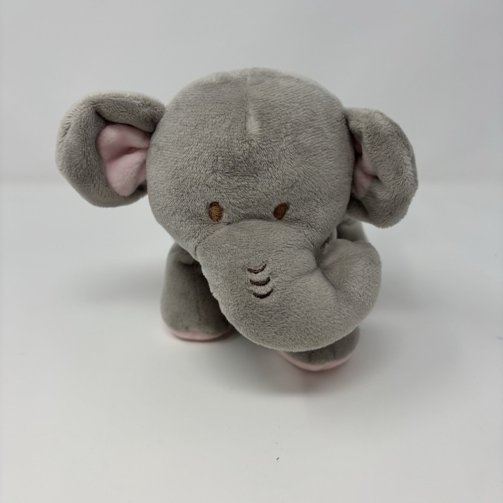 KellyToy Gray Elephant 6" Plush Rattle‎ Crinkle Ear Baby Toy 2017 Stuffed Animal